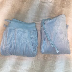 Sweat suit set suede light blue size large women’s
